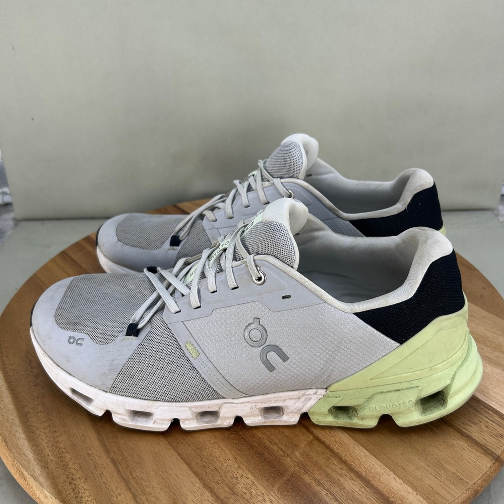 On Cloudflyer Mens Running Shoes Grey Lime Green Cushioned Comfort Size 12.5 - Picture 3 of 8
